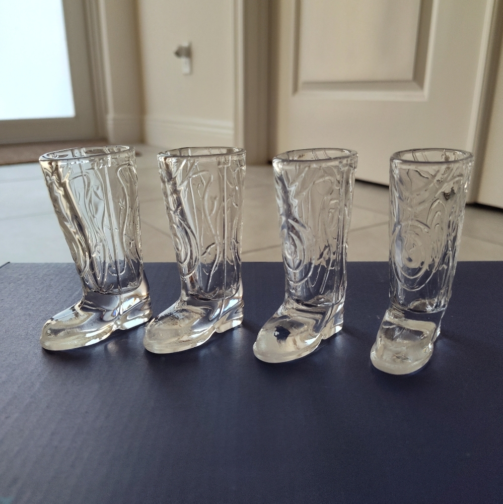 4 Small boot shot glasses